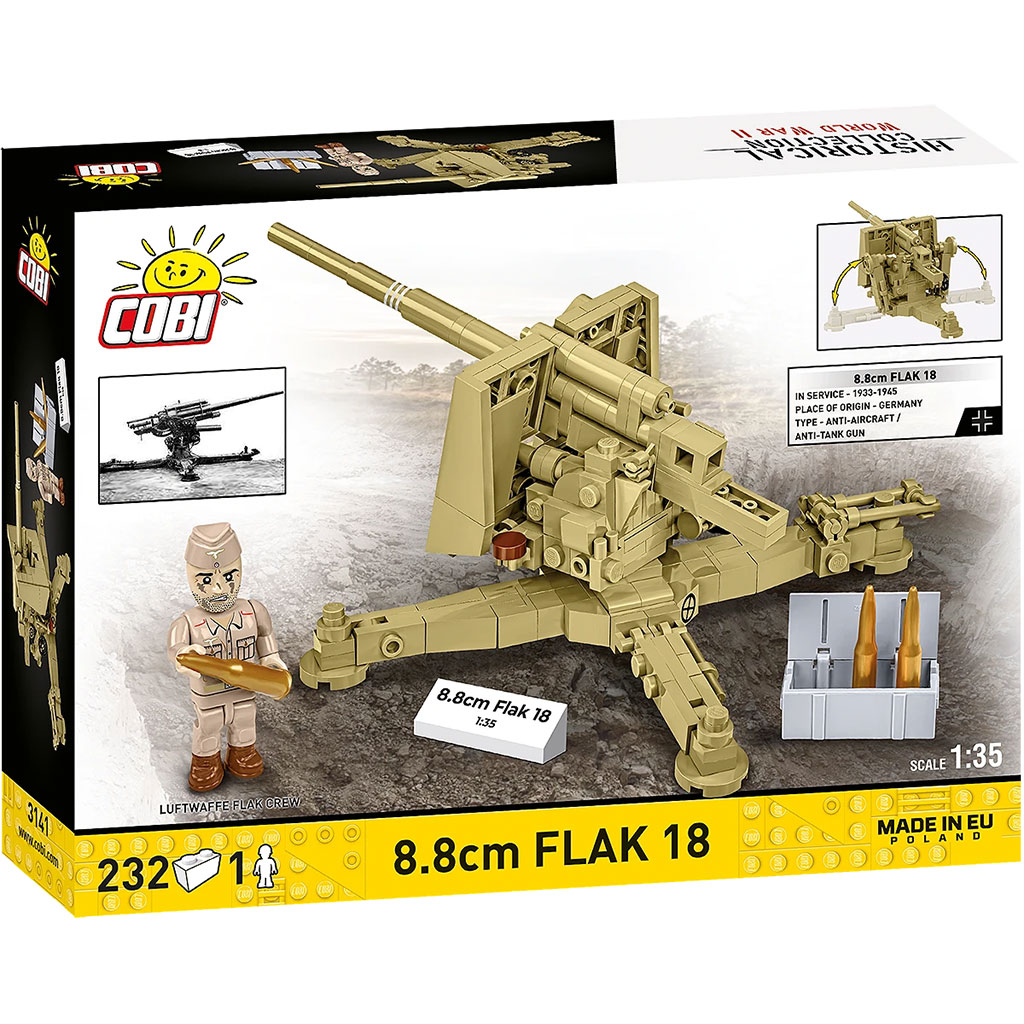 COBI: II wojna światowa 8.8cm Flak 18 klocki (3141) kép 5