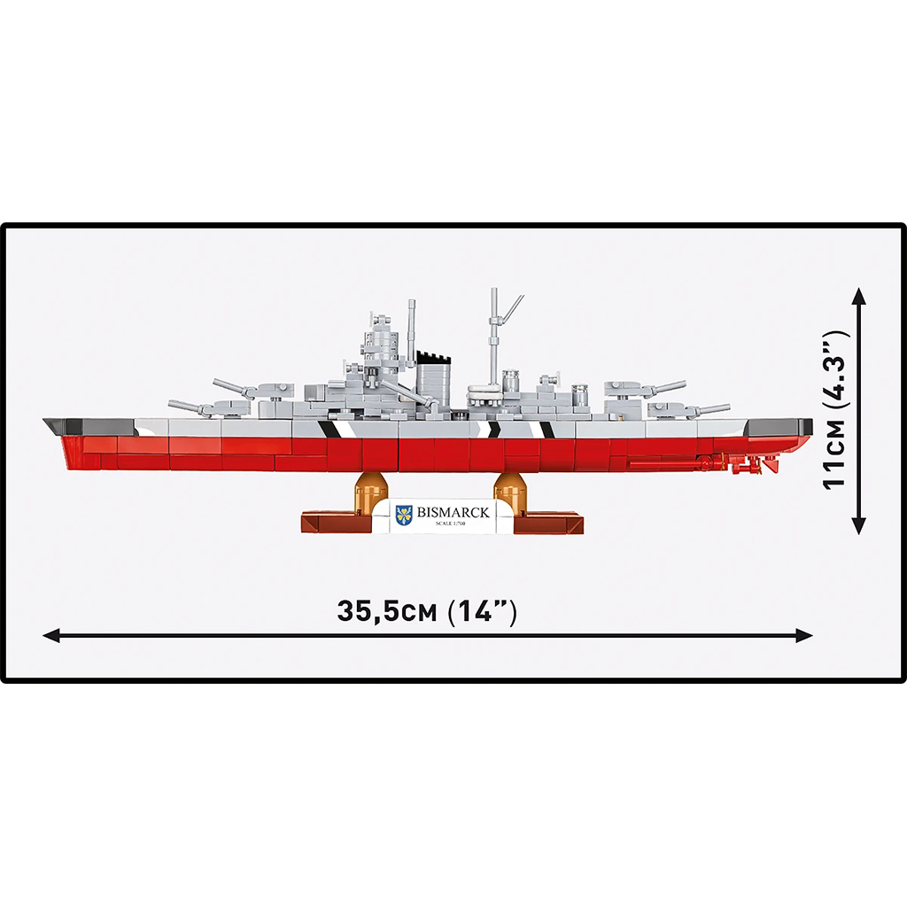 COBI: II wojna światowa Okręt wojenny Bismarck zestaw konstrukcyjny (4854) kép 4