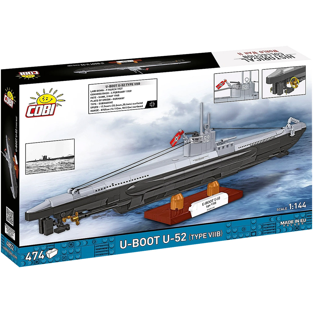 COBI: II wojna światowa U-Boot U-52 (Typ VIIB) statek budowlany (4852) kép 7