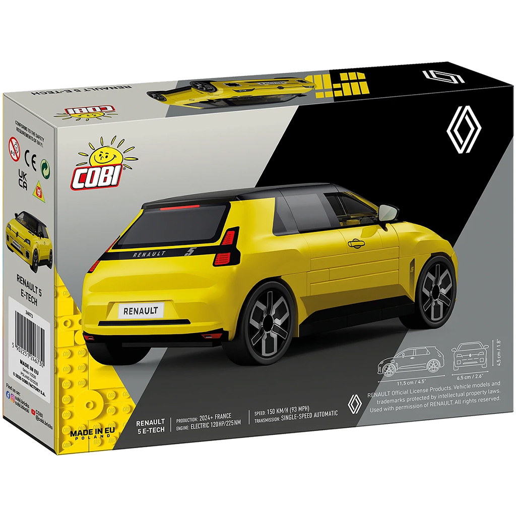 COBI: Żółty samochód Renault 5 E-Tech (24673) kép 5