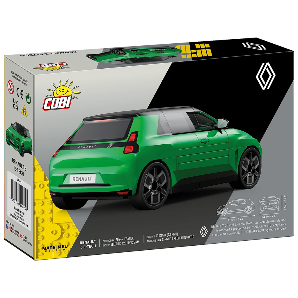 COBI: Renault 5 E-Tech zielony samochód konstrukcyjny (24674) kép 4