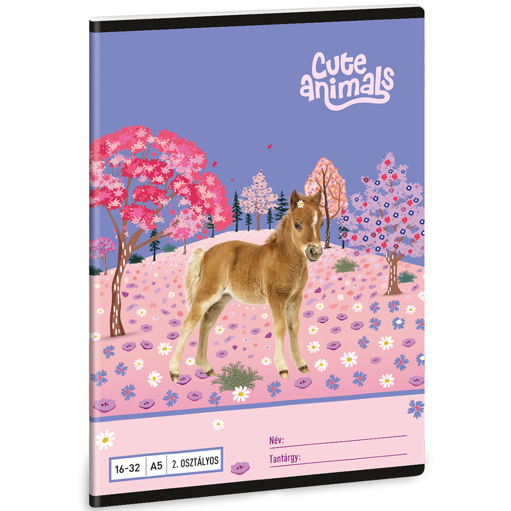 Ars Una: Cute Animals-Koń zeszyt w linie A/5 16-32 dla 2. klasy kép 1