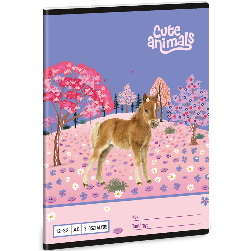 Ars Una: Cute Animals - Koń A/5 zeszyt w linie dla klasy 3 12-32 kép 1