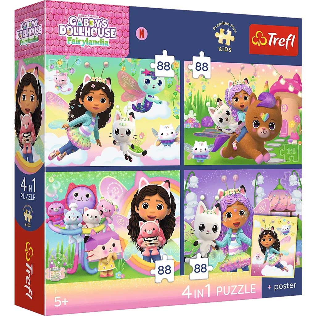 Domek dla lalek Gabi 4 x 88 elementów Premium Plus, puzzle dla dzieci z plakatem - Trefl kép 1