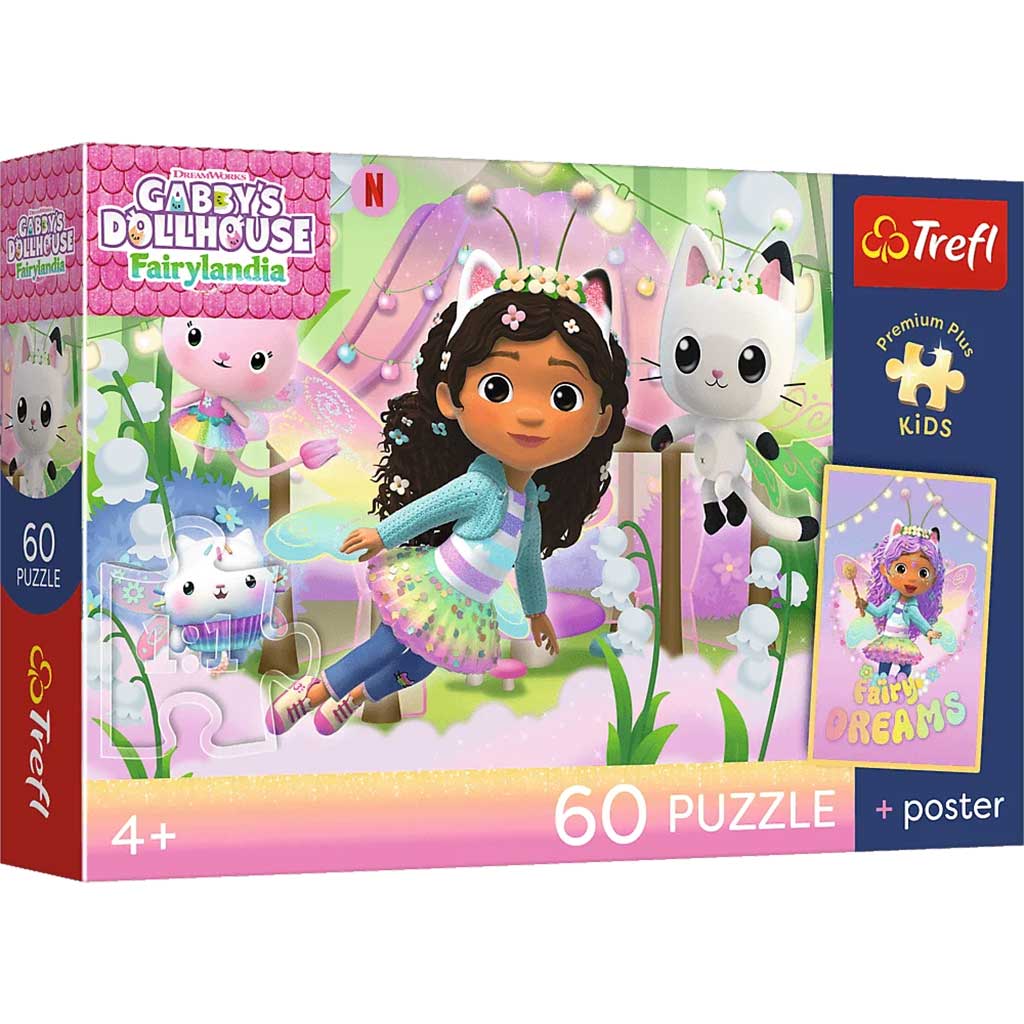 Domek dla lalek Gabi, 60-elementowe puzzle Premium Plus dla dzieci z plakatem - Trefl kép 1