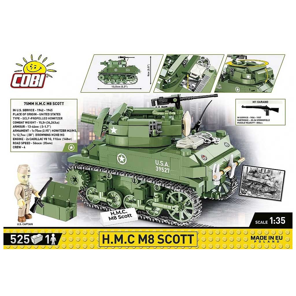 COBI: WWII H.M.C M8 Scott czołg konstrukcyjny (2279) kép 2