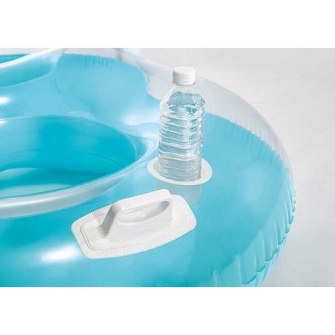Intex: Podwójny materac okrągły z oparciem w niebieskim kolorze 198x117cm kép 3