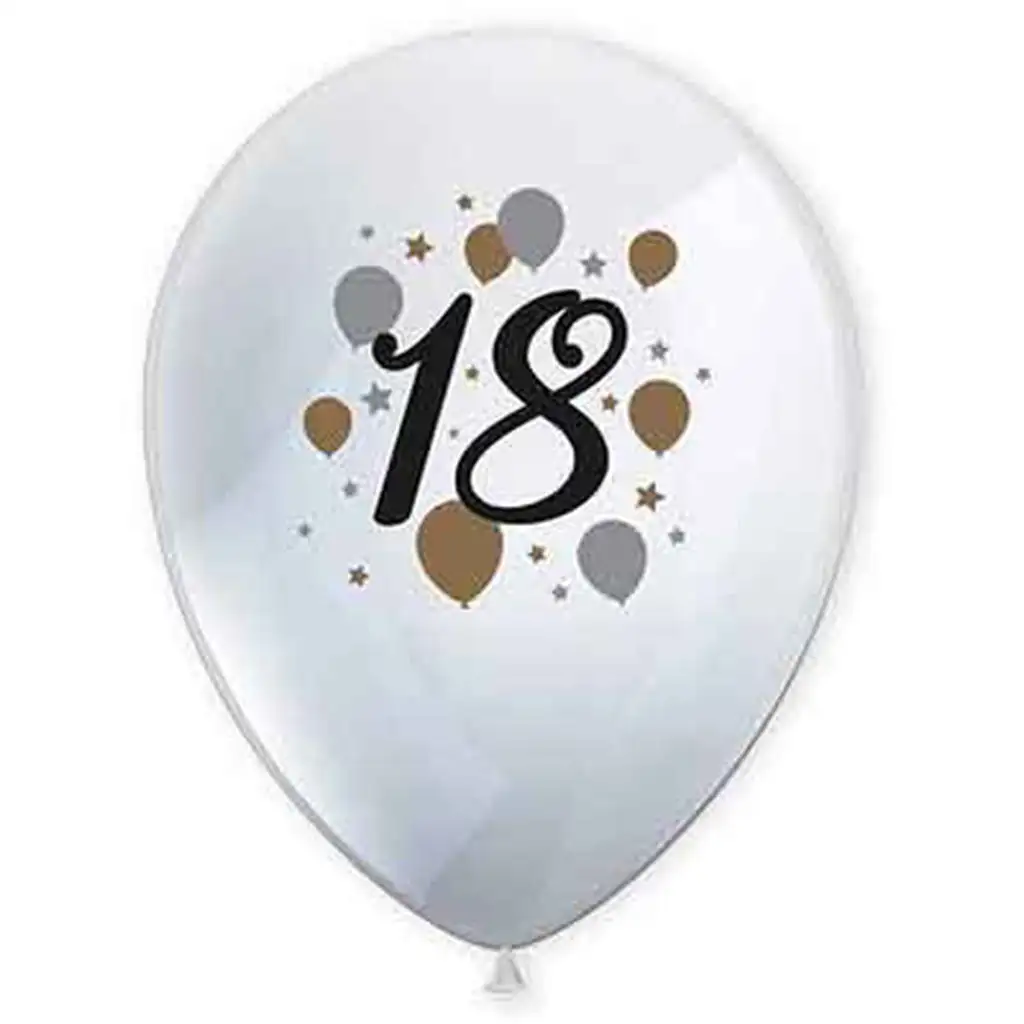"18" lat wzór lateksowy balon 6 sztuk kép 1