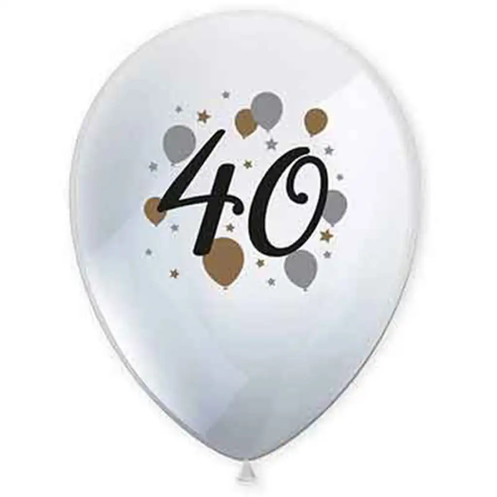 "40" lat wzorowany balon lateksowy zestaw 6 sztuk kép 1