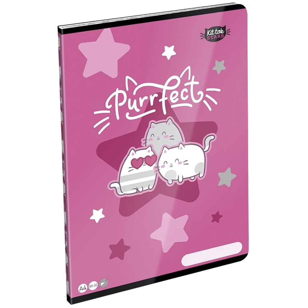 ICO: LizzySuli Kittok Stars Purrfect w kratkę zeszyt A/4 87-32 kép 1