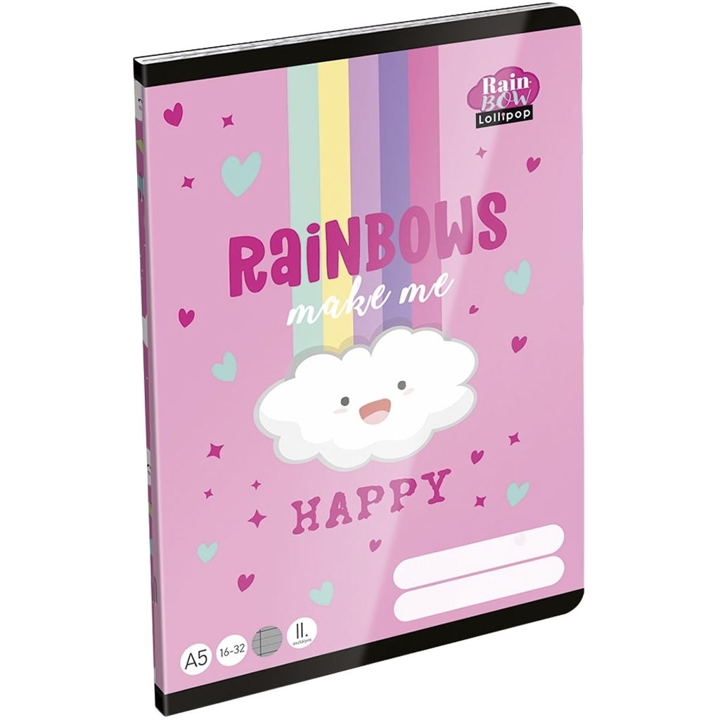ICO: Lizzysuli Lollipop Rainbow zeszyt w linię dla uczniów 2. klasy A/5 16-32 kép 1