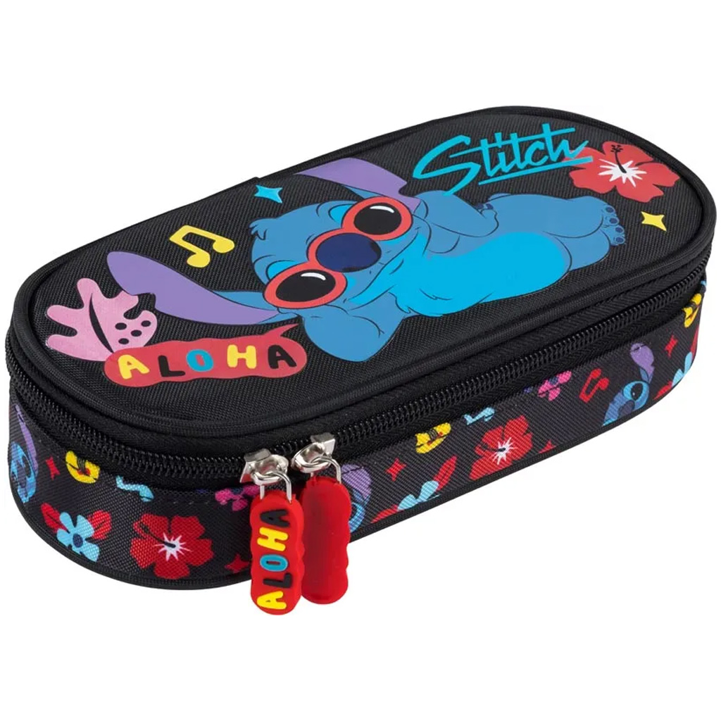 Disney Stitch Aloha czarny owalny piórnik PC01 23x9,5x6 cm kép 1