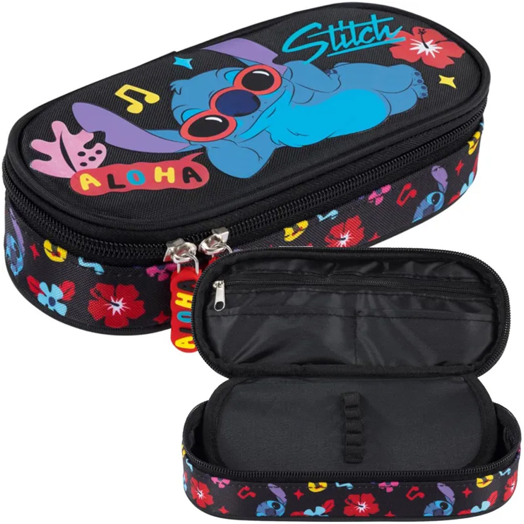 Disney Stitch Aloha czarny owalny piórnik PC01 23x9,5x6 cm kép 3