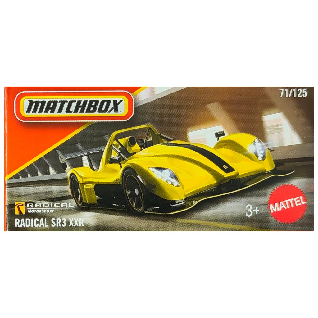 Matchbox: Radical SR3 XXR żółty samochodzik w kartonowym pudełku 1/64 – Mattel kép 1