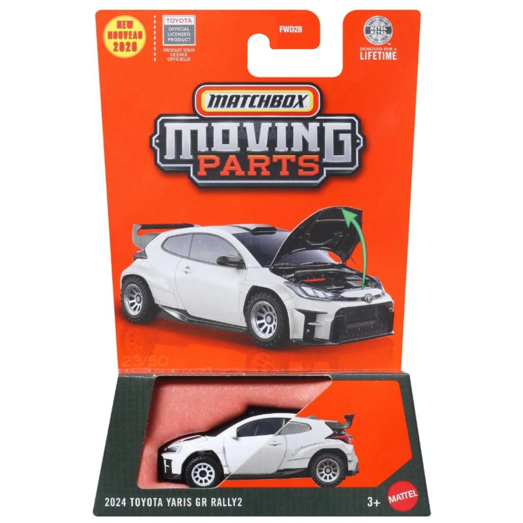 Matchbox: Moving Parts: 2024 Toyota Yaris GR Rally2 otwierany mały samochód 1/64 - Mattel kép 1