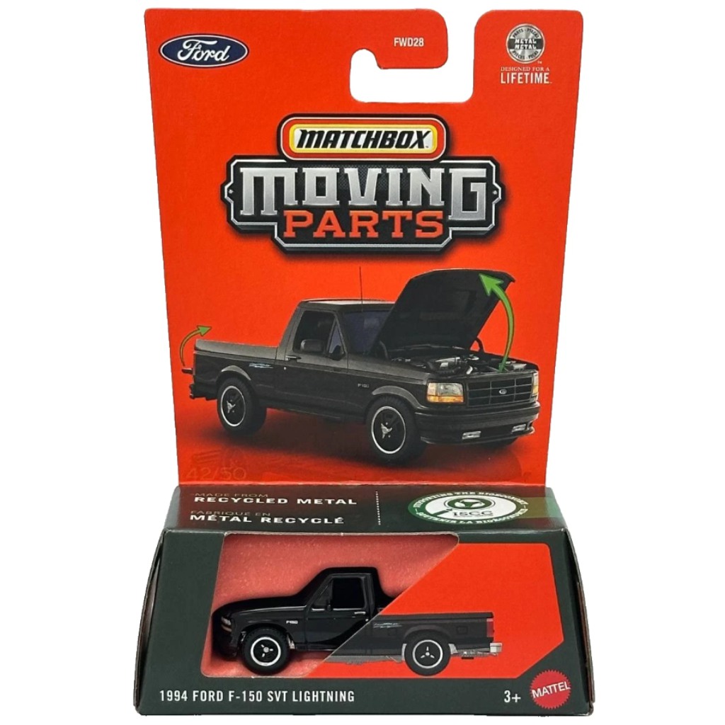 Matchbox Moving Parts: 1994 Ford F-150 SVT Lightning otwierany samochodzik 1/64 - Mattel kép 1