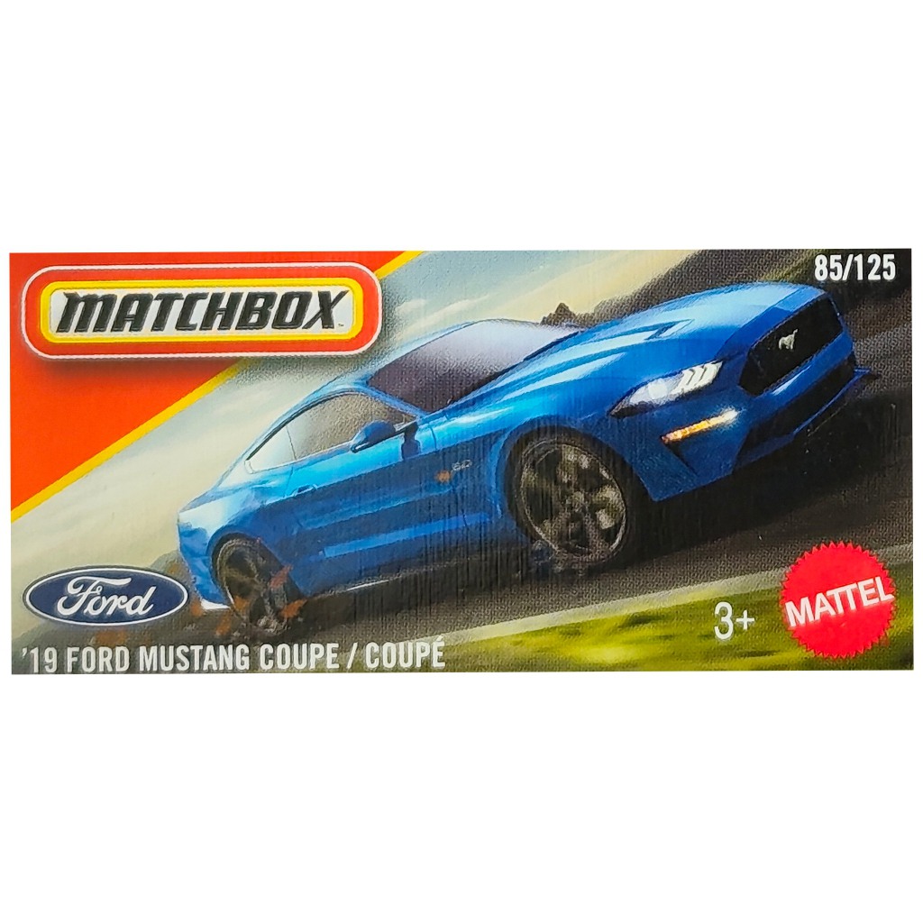 Matchbox: '19 Ford Mustang Coupé niebieski samochodzik w pudełku 1/64 – Mattel kép 1