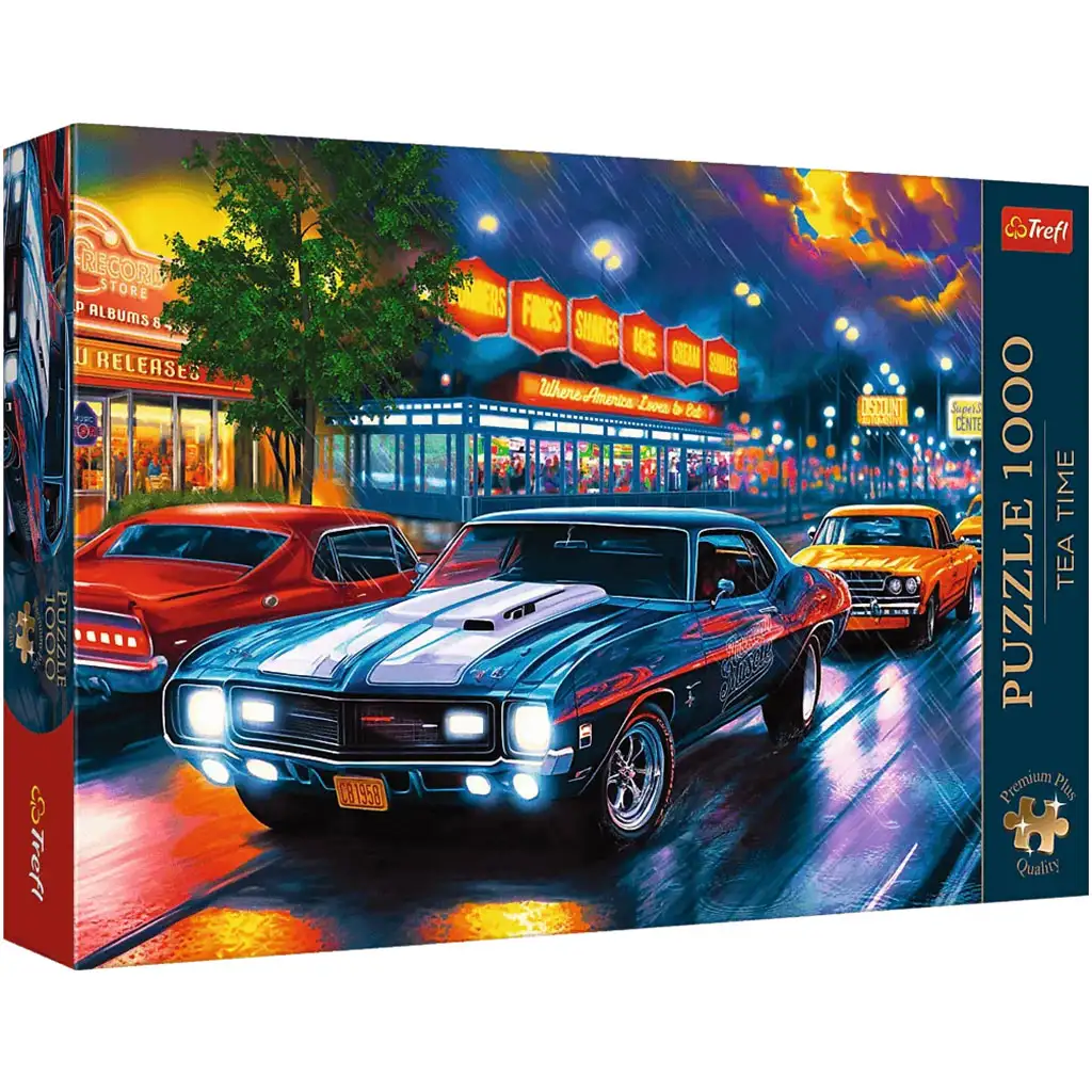 Nocna jazda w deszczu 1000-elementowe puzzle premium plus – Trefl kép 1