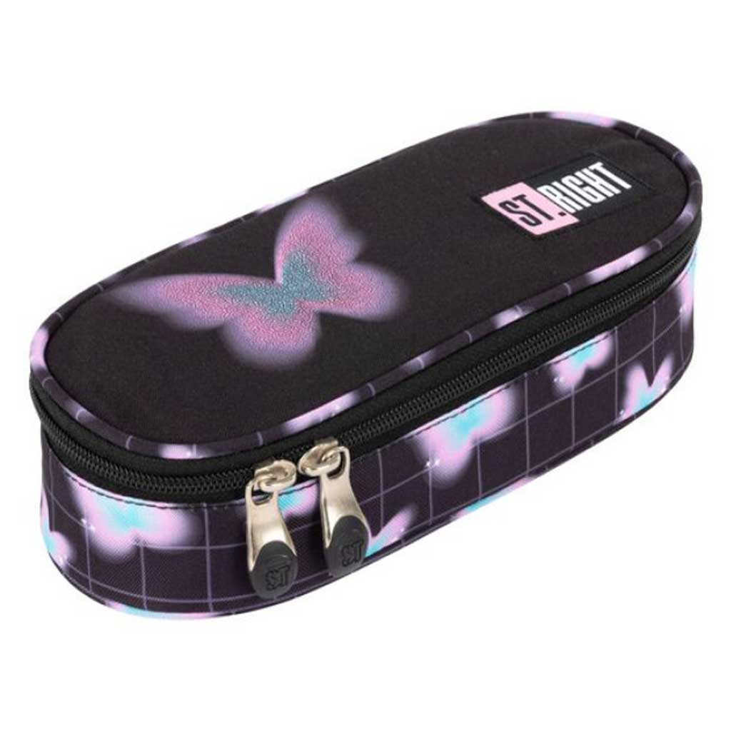 St.Right Pastel Butterfly owalny piórnik PC01 23x9,5x6cm kép 1