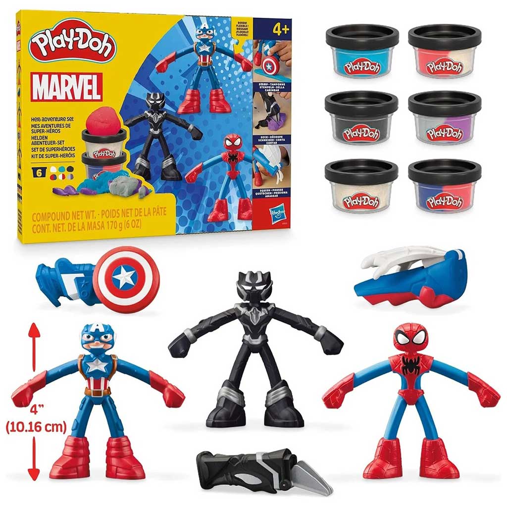 Play-Doh: Marvel Bohaterskie przygody — zestaw masy plastycznej z 3 figurkami - Hasbro kép 2