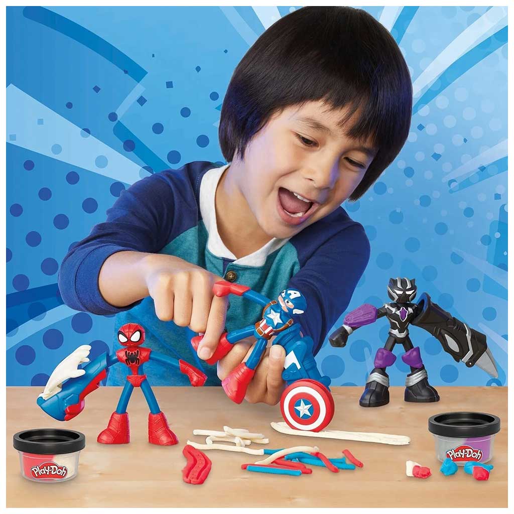 Play-Doh: Marvel Bohaterskie przygody — zestaw masy plastycznej z 3 figurkami - Hasbro kép 4