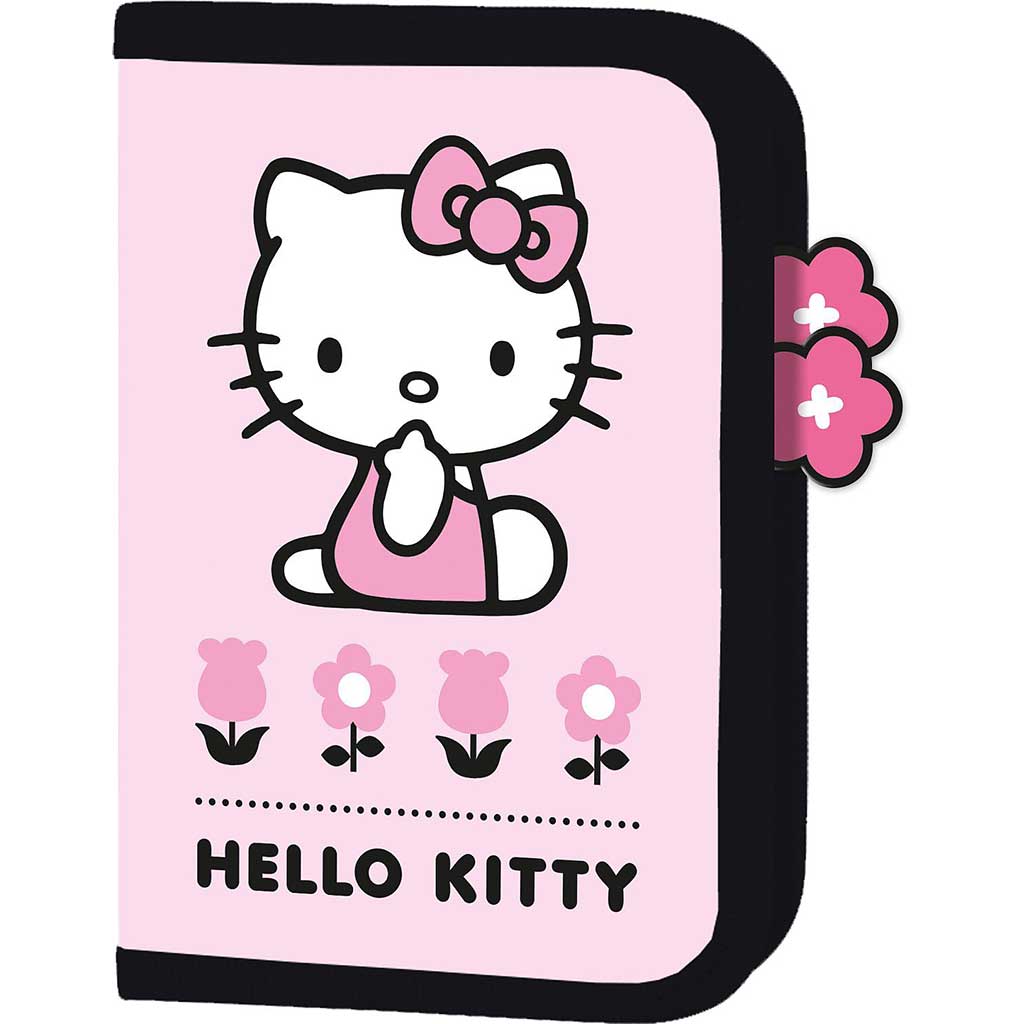Różowy, wielopoziomowy piórnik Hello Kitty kép 1