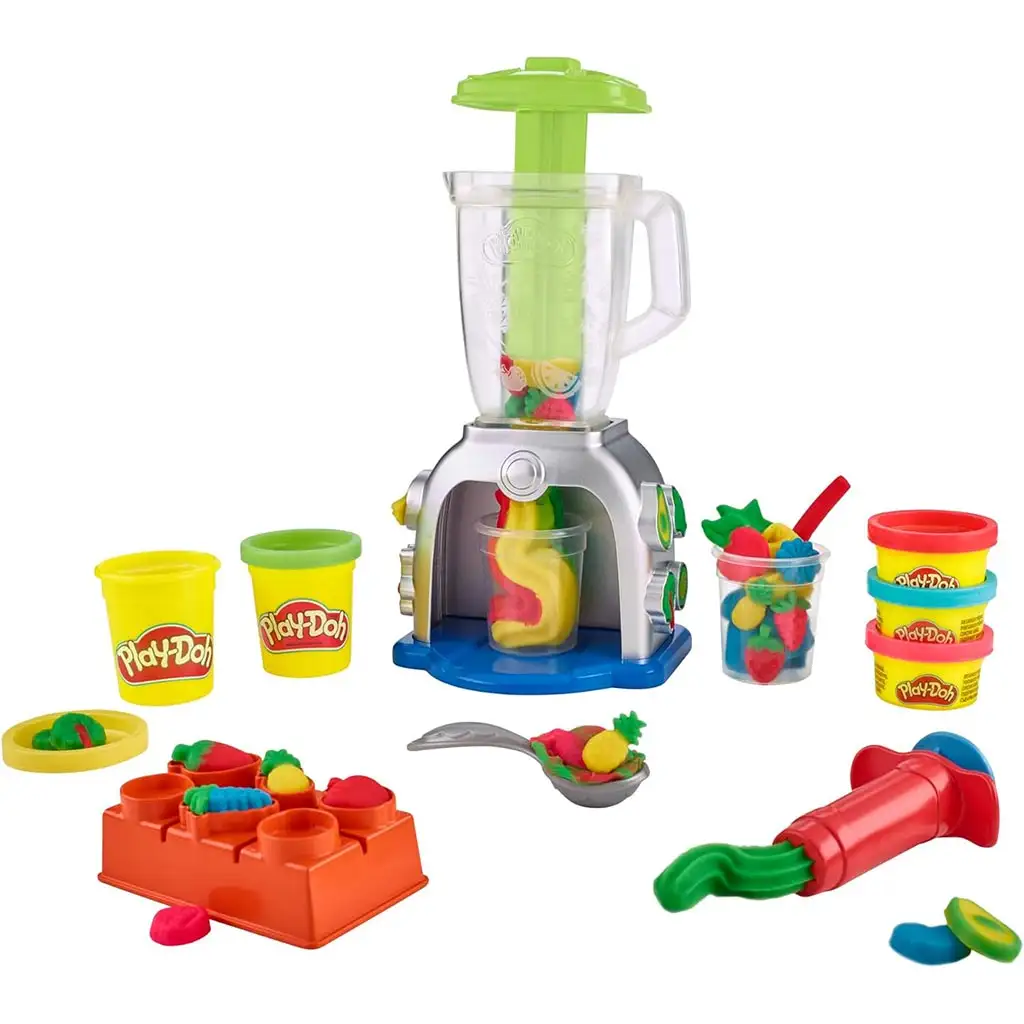 Play-Doh: Wirujący mikser do smoothie z 5 pojemnikami plasteliny, 198g kép 2