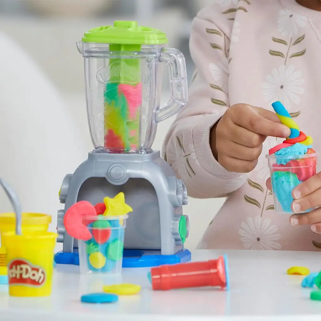 Play-Doh: Wirujący mikser do smoothie z 5 pojemnikami plasteliny, 198g kép 4