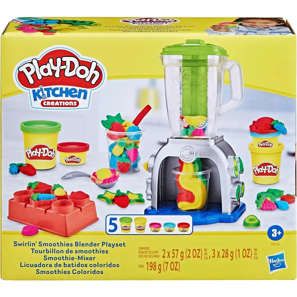 Play-Doh: Wirujący mikser do smoothie z 5 pojemnikami plasteliny, 198g kép 1