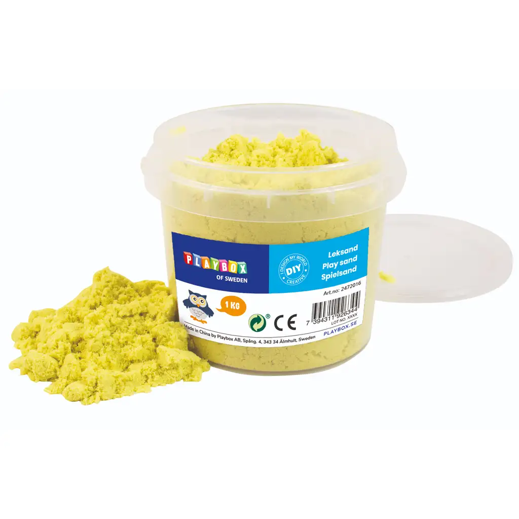 PlayBox: Żółta masa piaskowa w wiaderku 1 kg kép 1