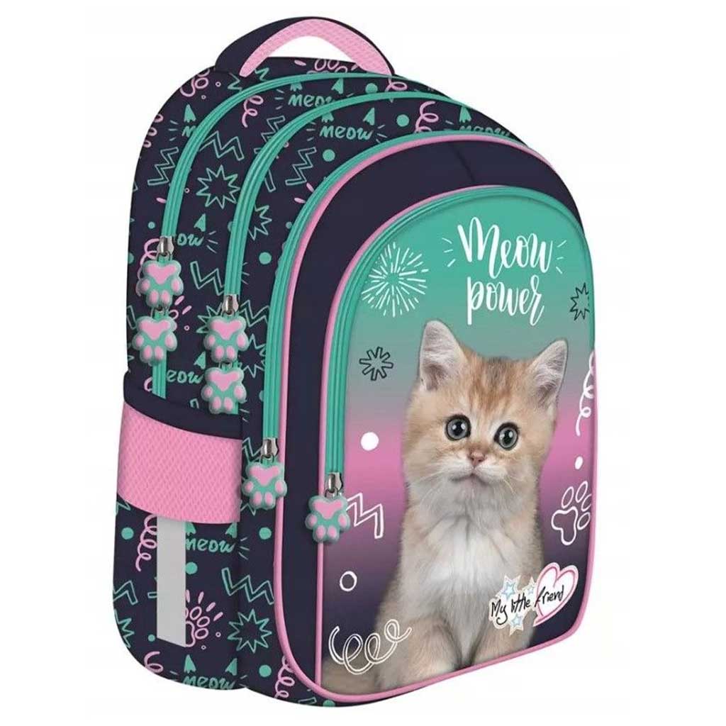 MLF Kitty Party torba szkolna z wzorem kota 4-komorowa, plecak BPL58 40x29x19 cm kép 1