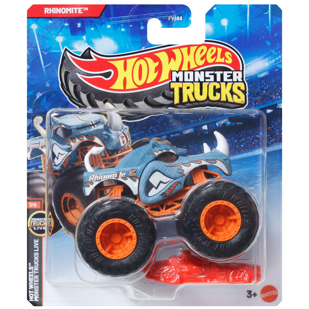 Hot Wheels Monster Trucks: Rhinomite niebieski monster samochód 1/64 - Mattel kép 1