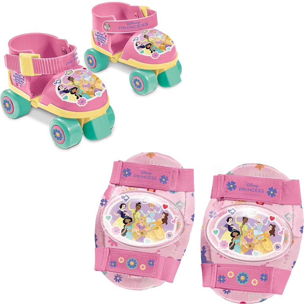 Różowe rolki z motywem Księżniczek Disneya z ochraniaczami, rozmiary 22–29 – Mondo Toys kép 2