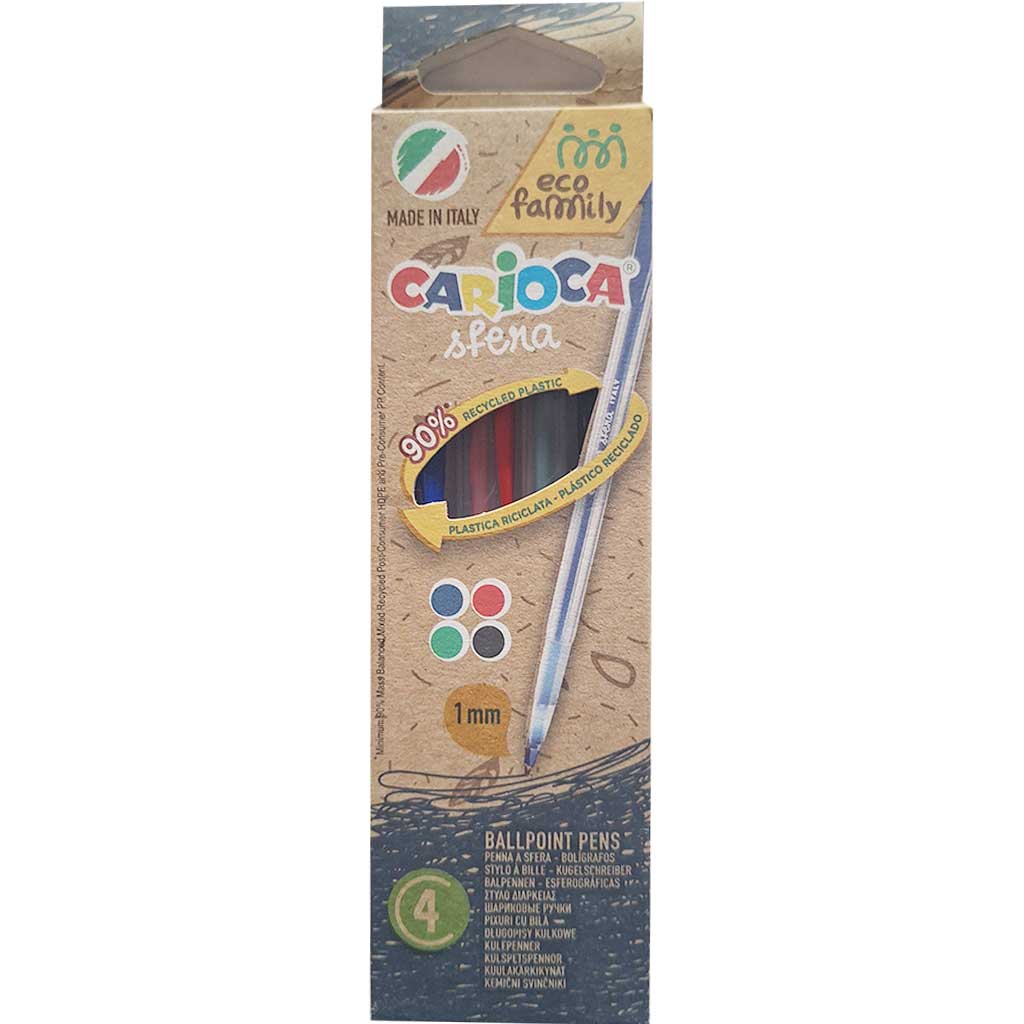 Eco Family Sfera zestaw 4 szt. kolorowych długopisów kulkowych 1 mm - Carioca kép 1
