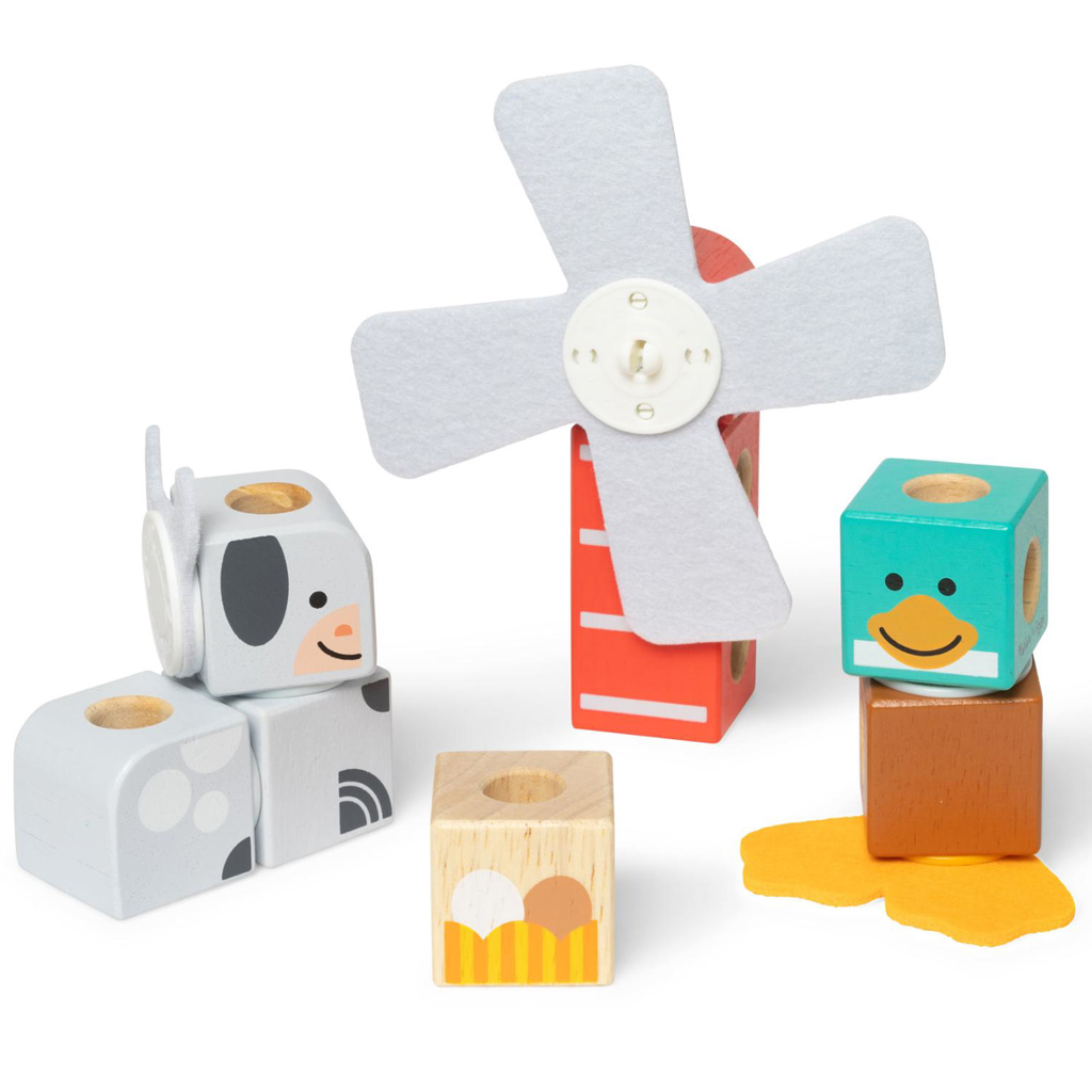 Blockables: Przyjaciele farmy drewniana zabawka konstrukcyjna - Melissa & Doug kép 2