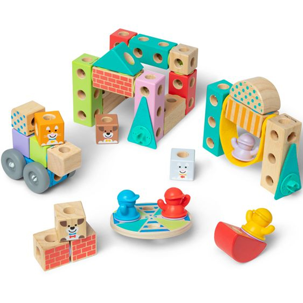 Blockables: Miejski drewniany zestaw konstrukcyjny - Melissa & Doug kép 3