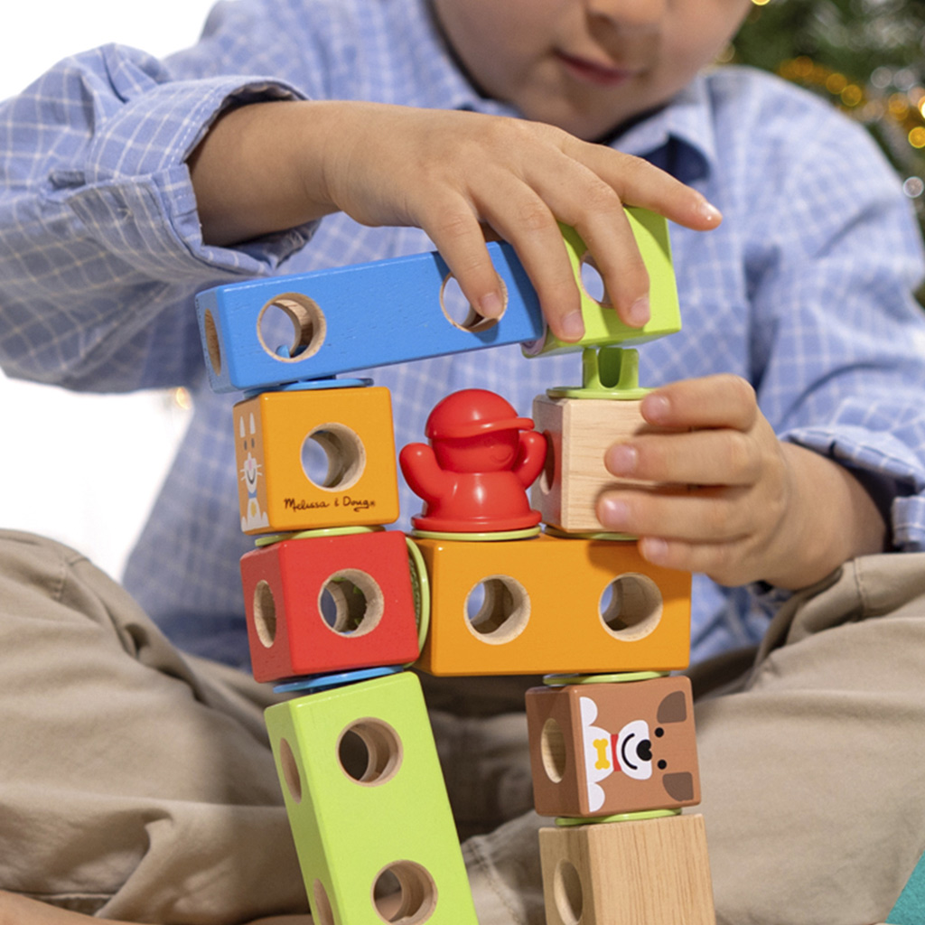 Blockables: Miejski drewniany zestaw konstrukcyjny - Melissa & Doug kép 4