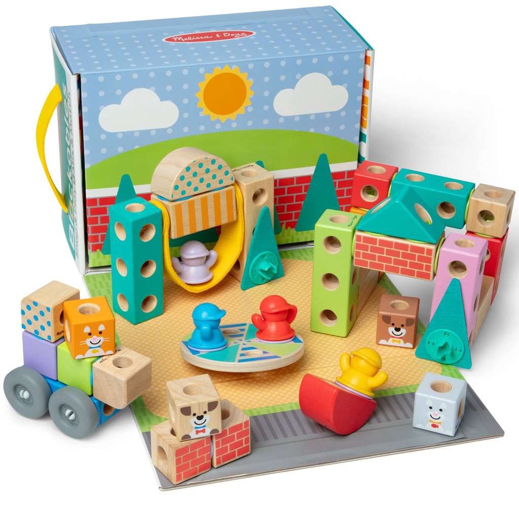 Blockables: Miejski drewniany zestaw konstrukcyjny - Melissa & Doug kép 2
