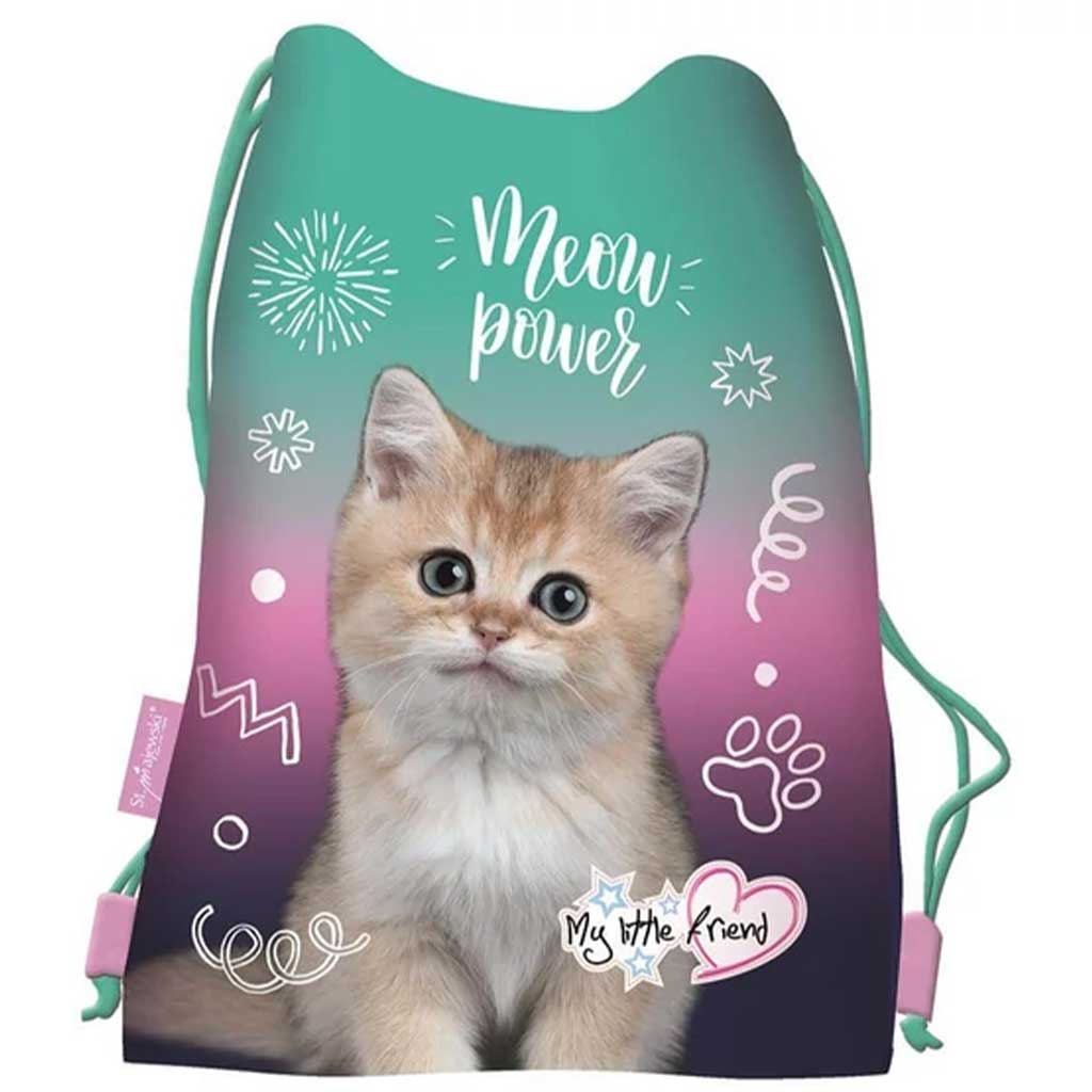 MLF Kitty Party worek na buty z kotkiem, torba sportowa 34x43cm kép 1