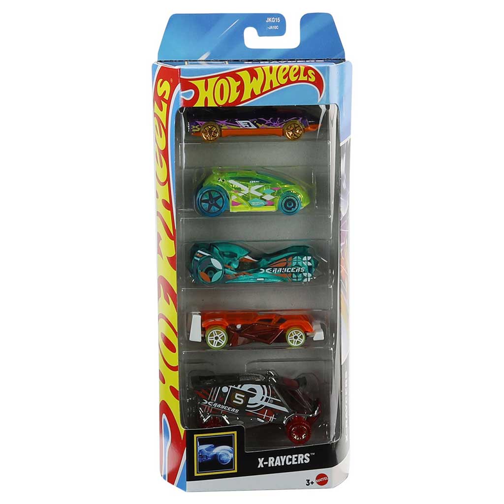 Zestaw małych samochodów Hot Wheels X-Raycers 5 szt. 1/64 – Mattel kép 1