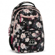 Ars Una: Flowery Black kwiecisty plecak szkolny AU-6, 34x45x26 cm