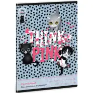 Ars Una: Think Pink uroczy zeszyt na notatki z kotkiem, 38 kartek, format A5