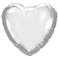 Balon foliowy w kształcie serca – srebrny, 46 cm