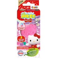 Craze Inkee: Wegańskie kule do kąpieli - Hello Kitty o zapachu waty cukrowej, 3 sztuki