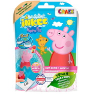 Craze Inkee: Zestaw wegańskich kul do kąpieli z figurką-stemplem Świnka Peppa - o zapachu truskawkowym