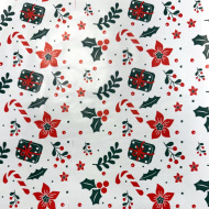 Czerwony papier do pakowania z motywem lasek cukrowych 200x70 cm
