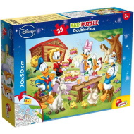 Disney Kaczor Donald i jego rodzina 2 w 1 maxi puzzle 35 elementów i kolorowanka 70x50 cm - Lisciani