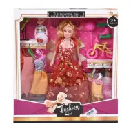 Fashion Girl: Zestaw lalek i dzieci z rowerem i akcesoriami 28 cm