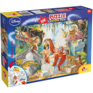 Księga dżungli 2 w 1, puzzle i kolorowanka, 108 elementów, 50x35 cm - Lisciani