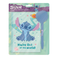 Luna: Disney Stitch Tajny pamiętnik z kłódką i długopisem z pomponem 12x18 cm, 60 stron